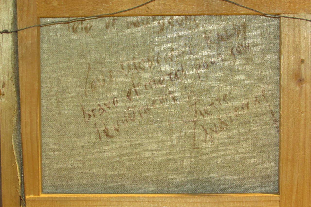 Francese Ritratto di giovane ragazza in paesaggio di Pierre Lavaranne in vendita