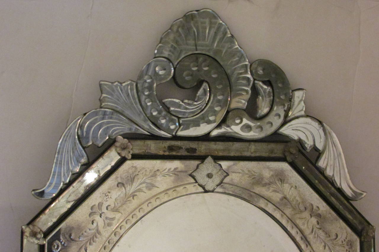 Octagonal Etched Venetian Mirror 2