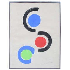 Abstrakte Kompositionskreise, signierte und nummerierte Kreise von Sonia Delaunay