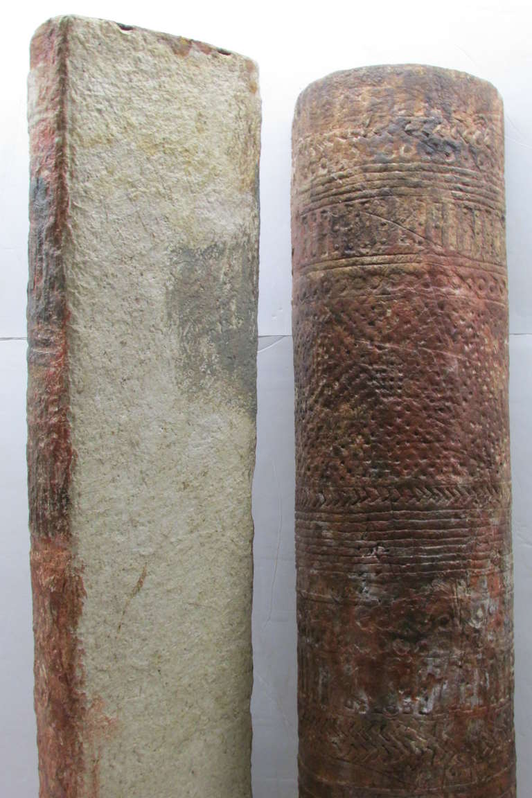 Fabric 1970's Brutalist Totemic Column Sculptures