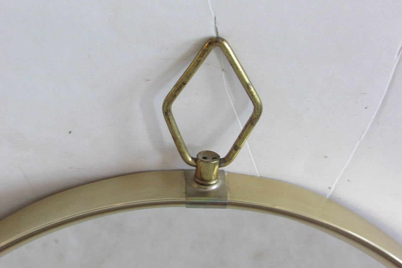 1960s Modernist Oval Brass Mirror 2