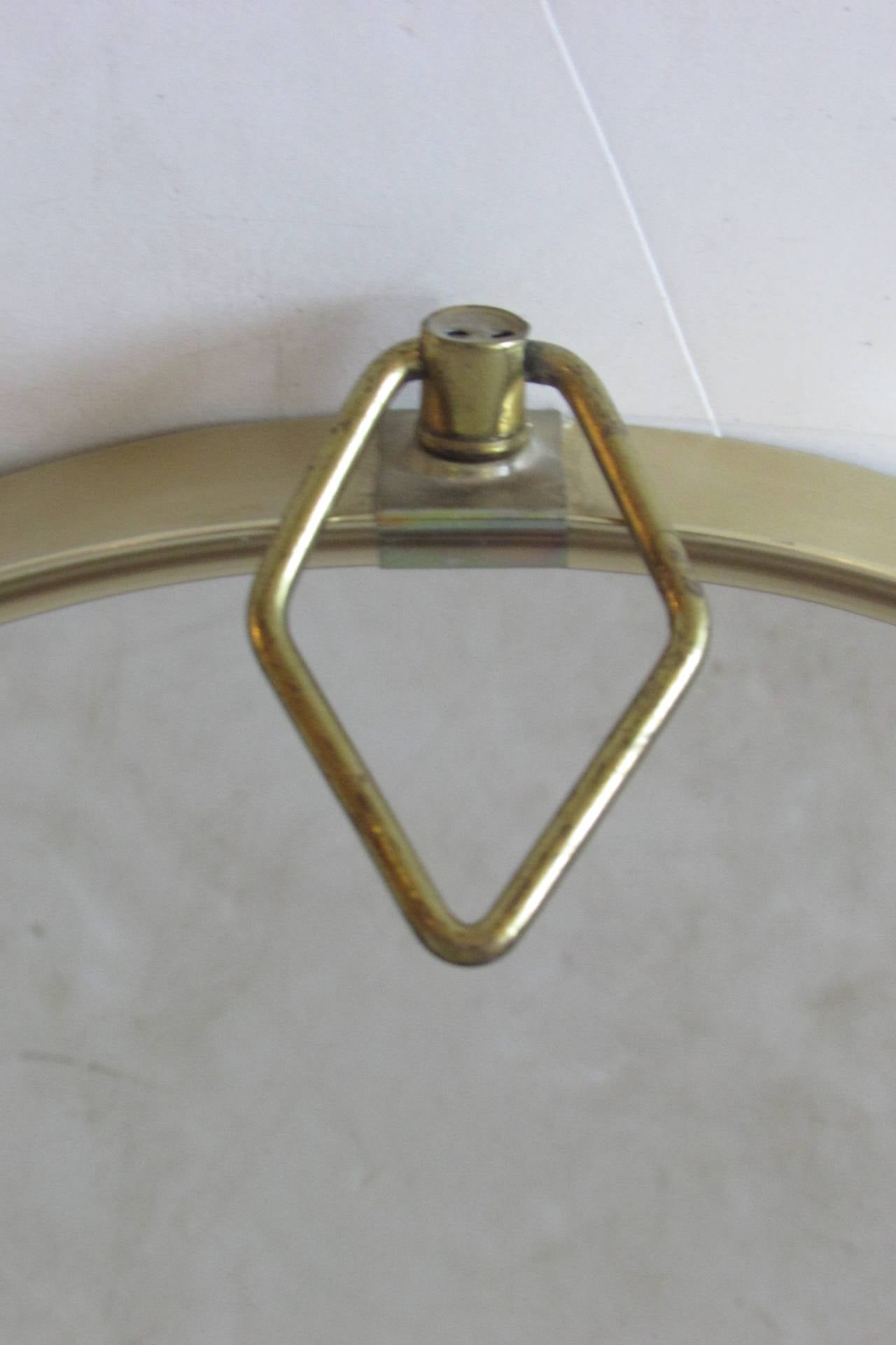 1960s Modernist Oval Brass Mirror 3