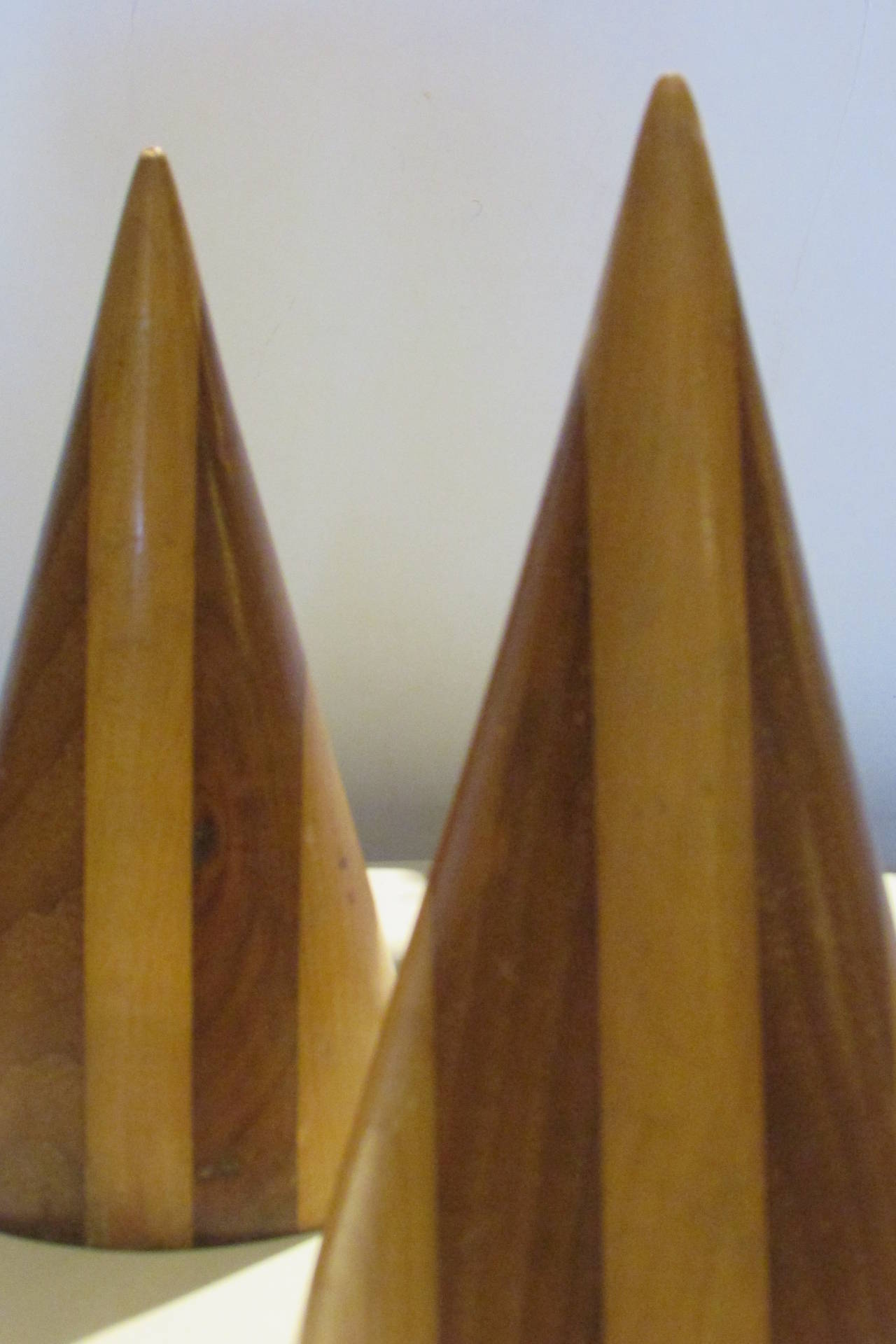American Studio Craftsmen Inlaid Wood Cone Forms 1