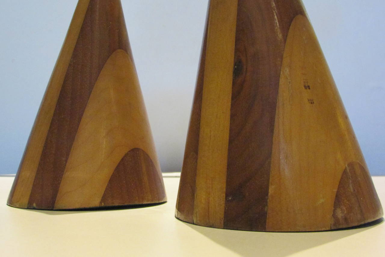 Inlay American Studio Craftsmen Inlaid Wood Cone Forms