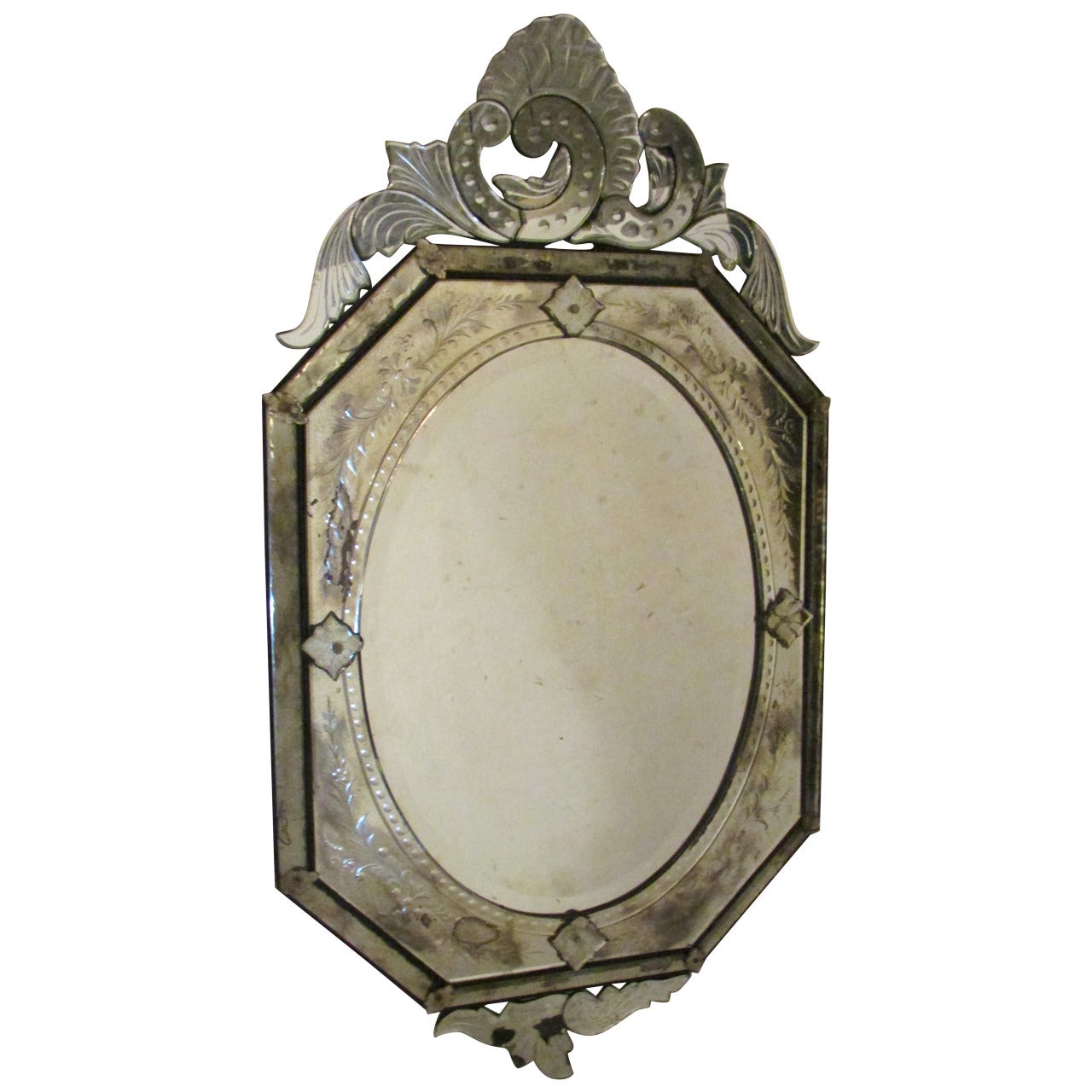 Octagonal Etched Venetian Mirror