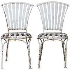 Sprung Steel Garden Chairs by Francois Carre