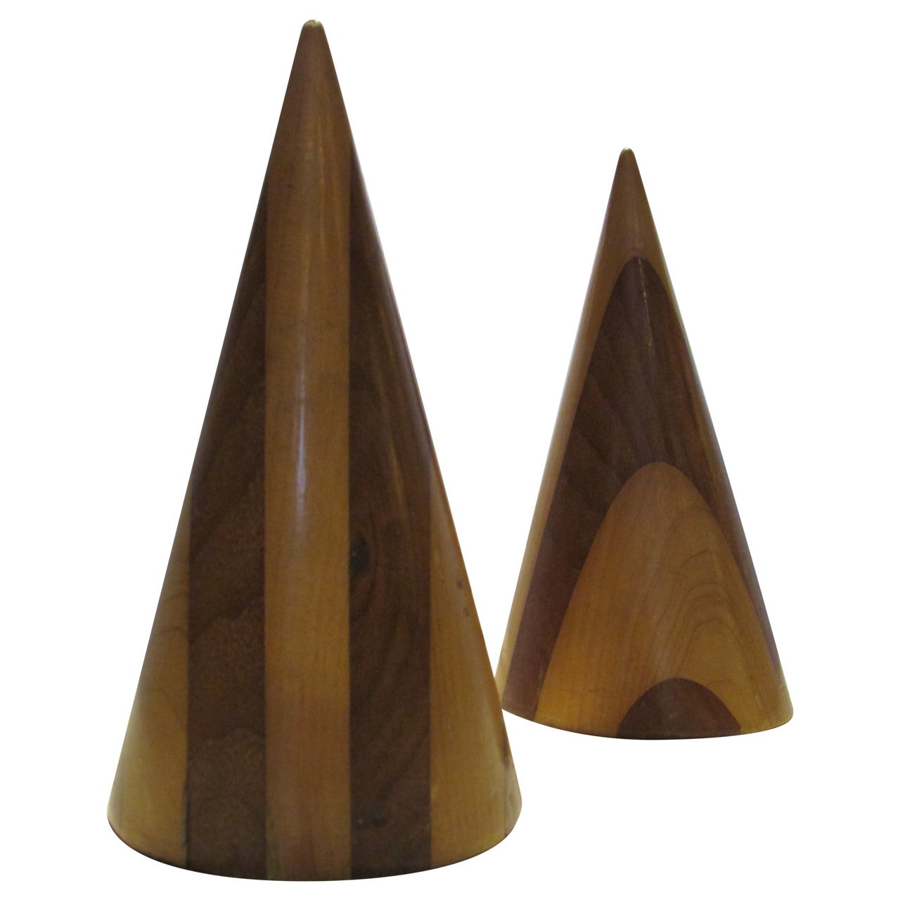 American Studio Craftsmen Inlaid Wood Cone Forms