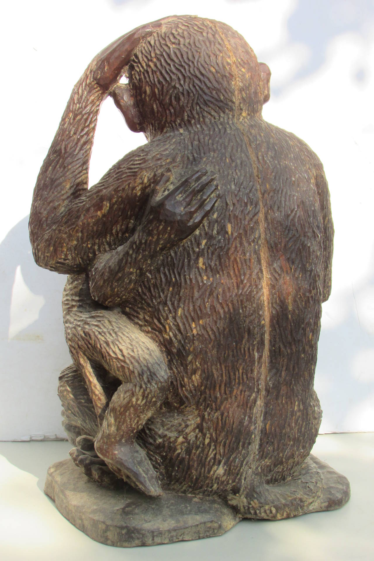 wooden monkey statue