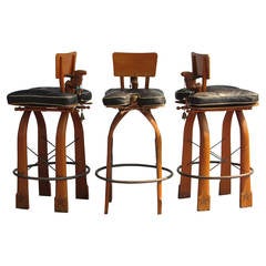 Vintage Moroccan Bar Height Camel Stools