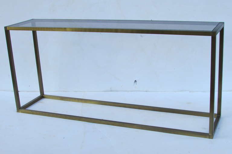 Mid-Century Modern Lacquered Brass Console Table