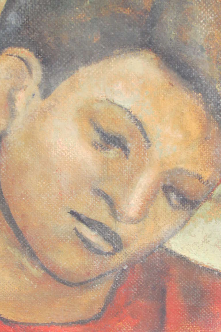 Painting of a Young Boy in the Style of Diego Rivera 2