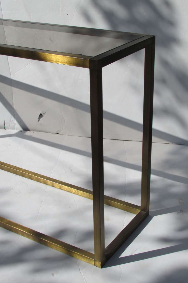 Lacquered Brass Console Table In Excellent Condition In Rochester, NY