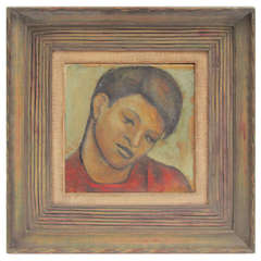 Painting of a Young Boy in the Style of Diego Rivera