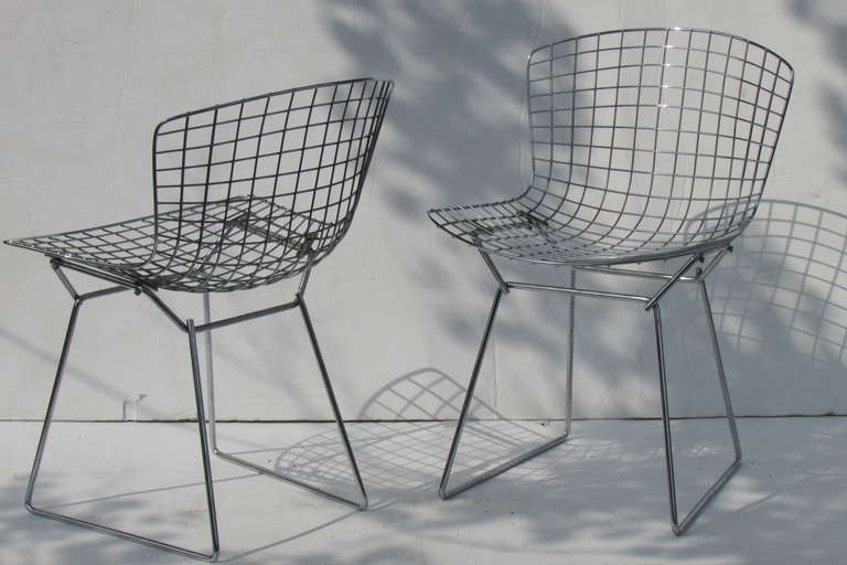 Mid-Century Modern Harry Bertoia Wire Side Chairs