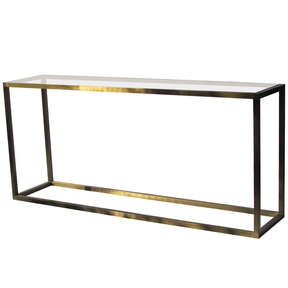 Lacquered Brass Console Table