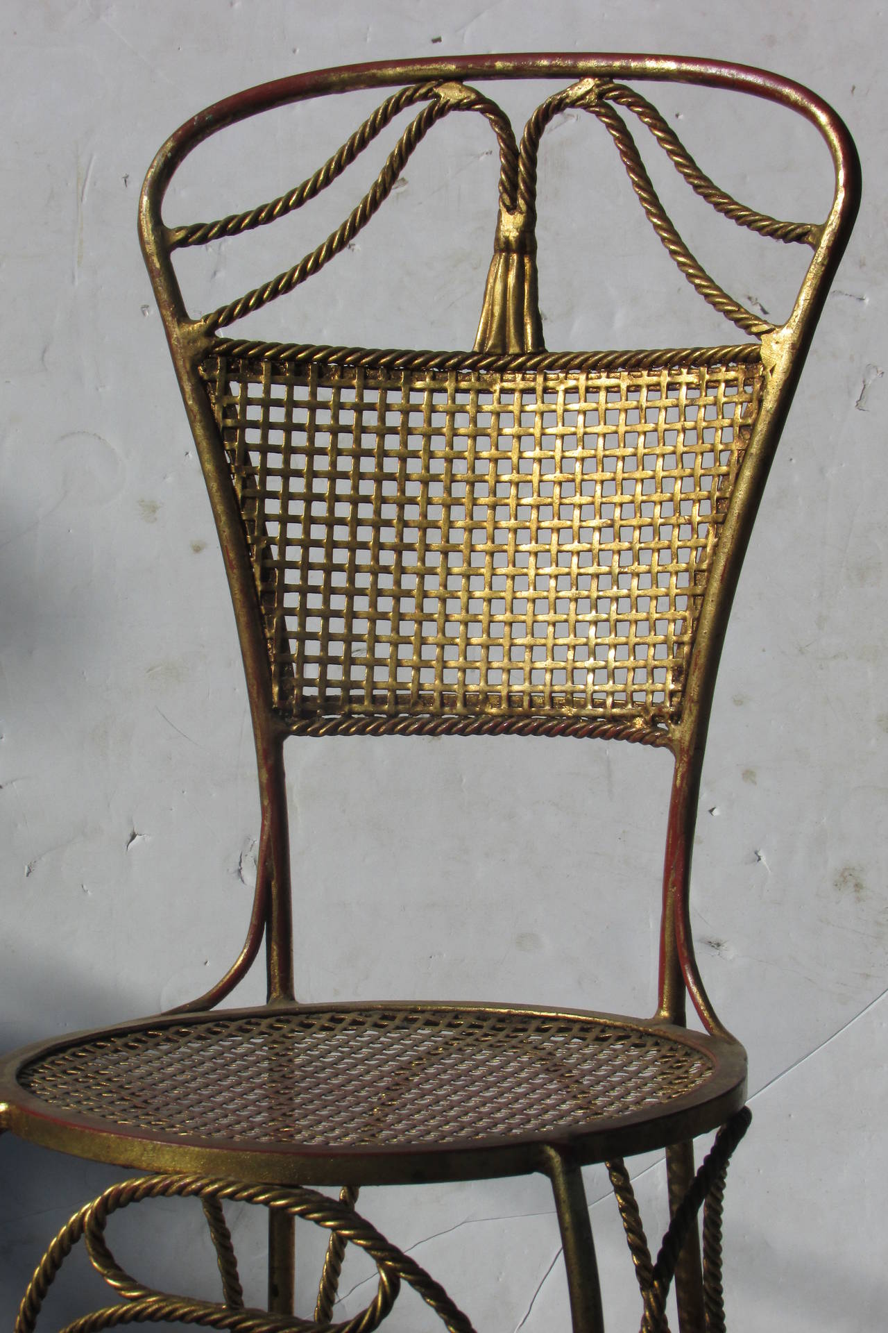 Italian Gilt Metal Tassel Chair