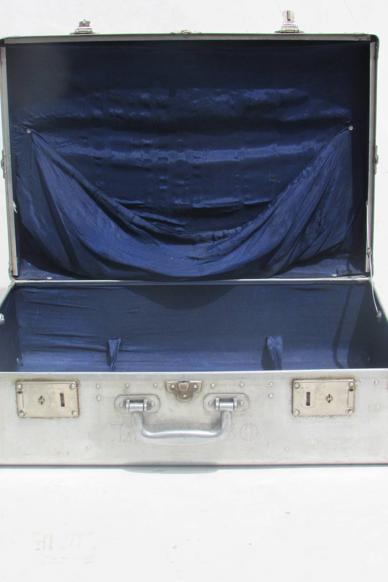 20th Century Machine Age Riveted Aluminum Suitcase