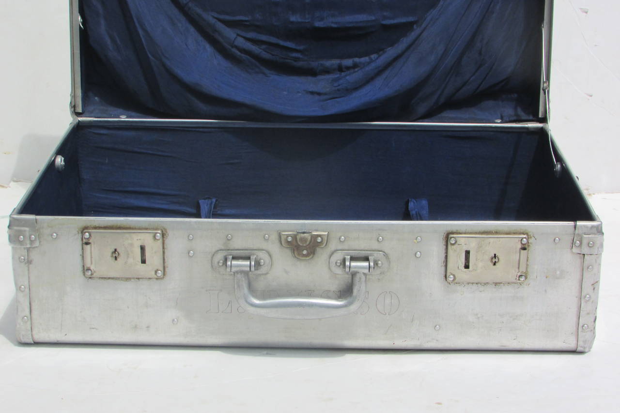 Machine Age Riveted Aluminum Suitcase 1