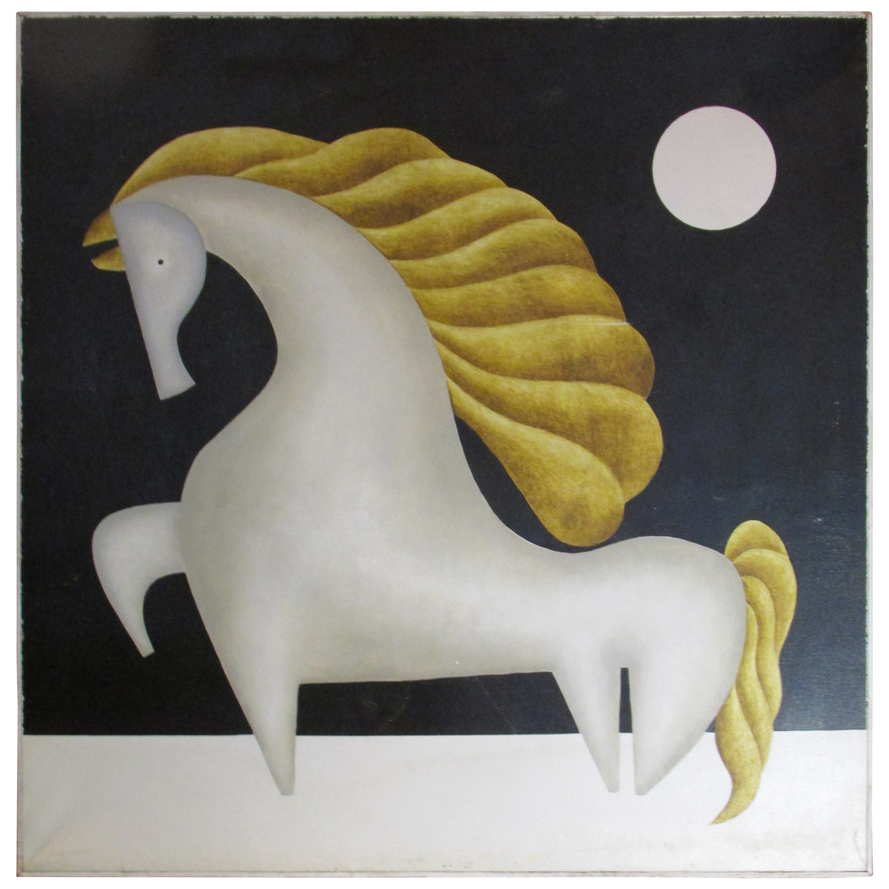 Mexican Modernist Painting of a Horse
