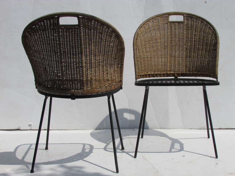 Salterini Iron and Wicker Chairs 2