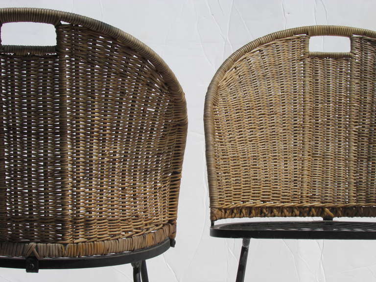 Salterini Iron and Wicker Chairs 3