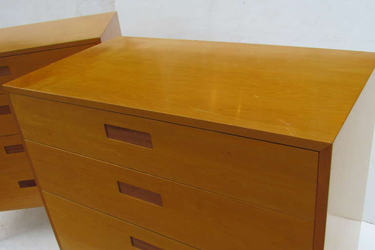 Mid-Century Modern Four-Drawer Birch Chests by Clifford Pascoe