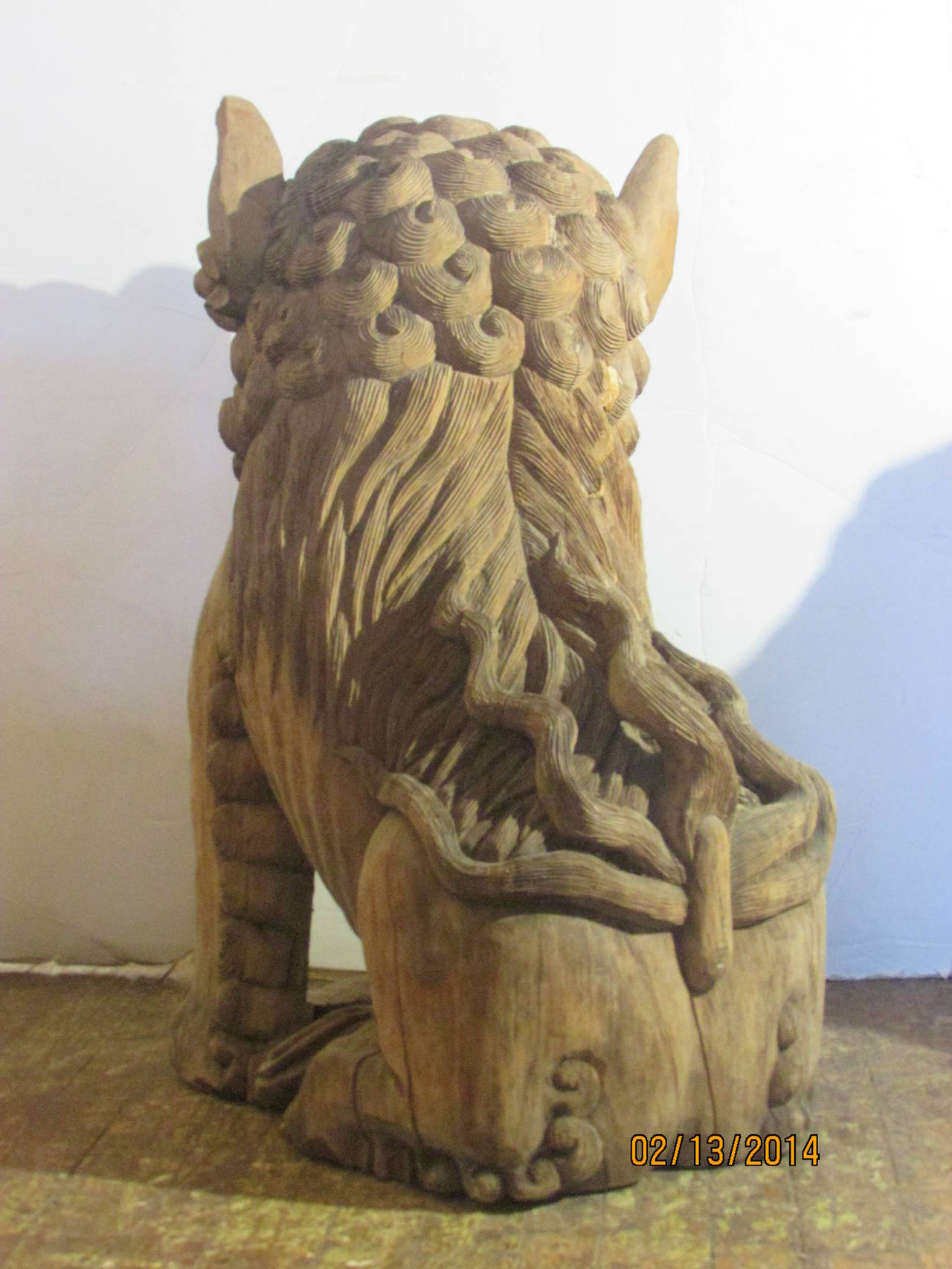 Palace Size Carved Wooden Foo Dogs 2