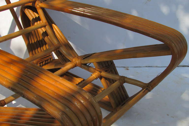 Japanese  Rattan Lounge Chair Paul Frankl
