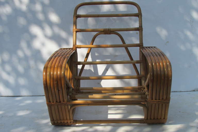 Cane  Rattan Lounge Chair Paul Frankl