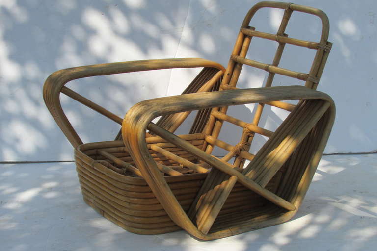 Rattan Lounge Chair by Paul Frankl In Good Condition In Rochester, NY