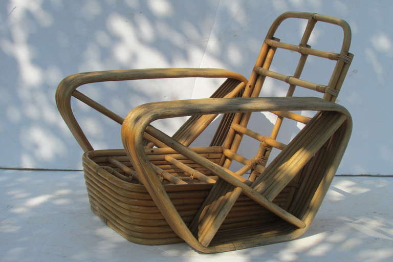 Art Deco Rattan Lounge Chair by Paul Frankl