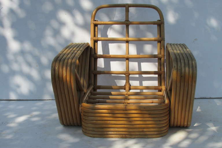 Mid-20th Century Rattan Lounge Chair by Paul Frankl