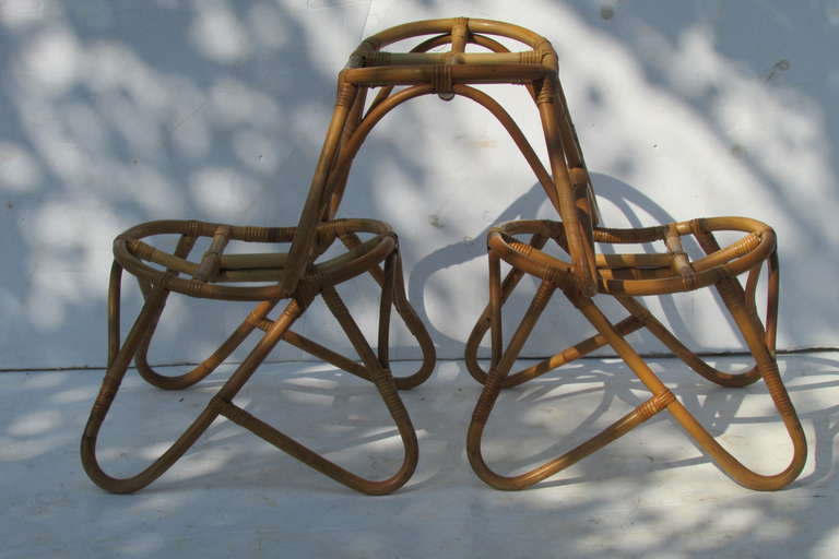 Rattan Stools by Paul Frankl