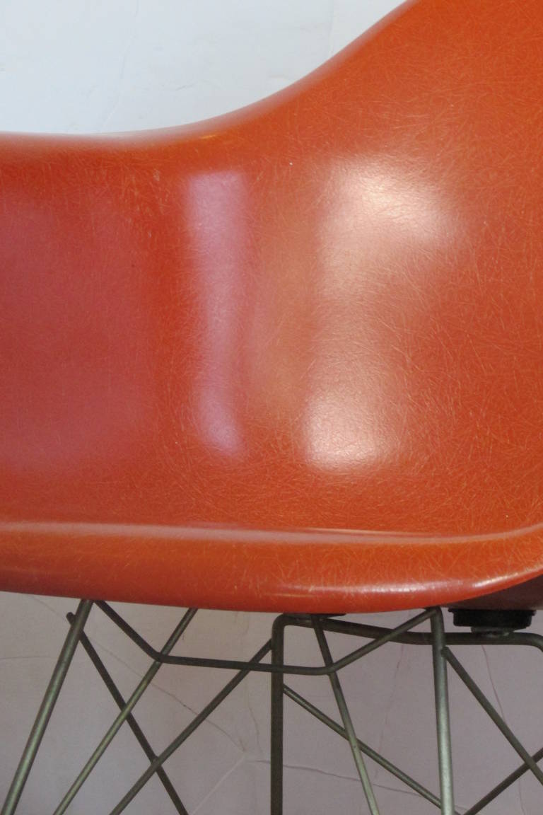 20th Century Red Orange Eames RAR Rocker for Herman Miller