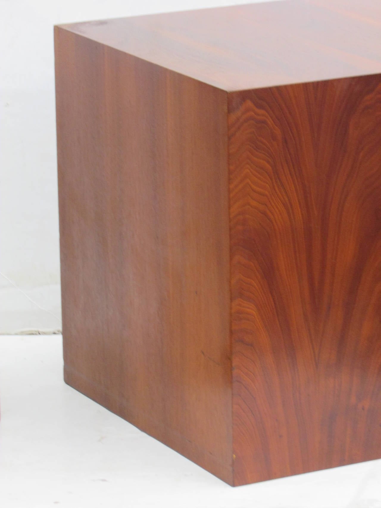 Mid-Century Modern Pair of Modernist Wood Cube Tables