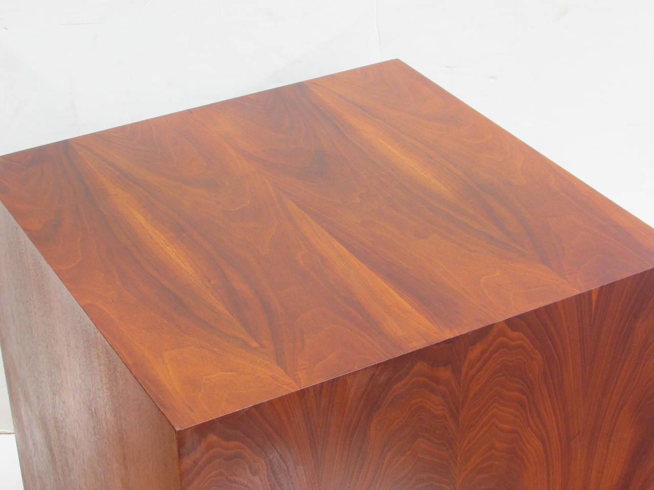 American Pair of Modernist Wood Cube Tables