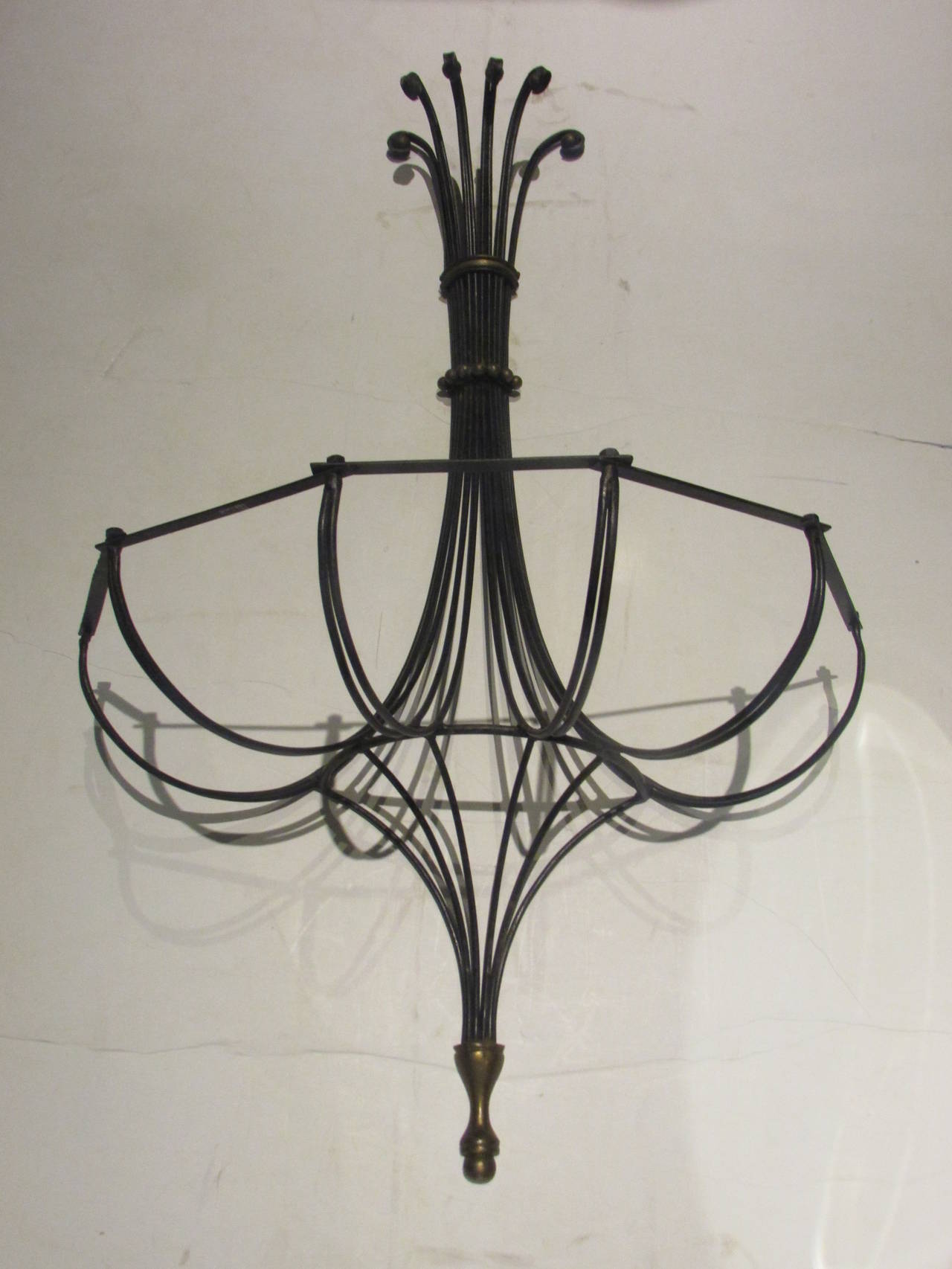 Sculptural Iron Wall Shelf in the style of Jean Royere 2