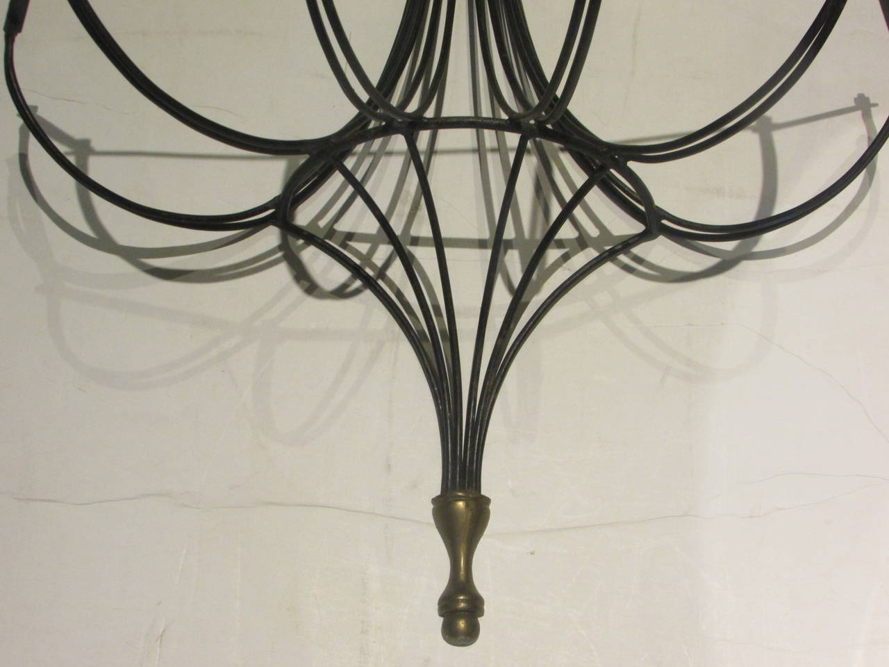 Mid-Century Modern Sculptural Iron Wall Shelf in the style of Jean Royere