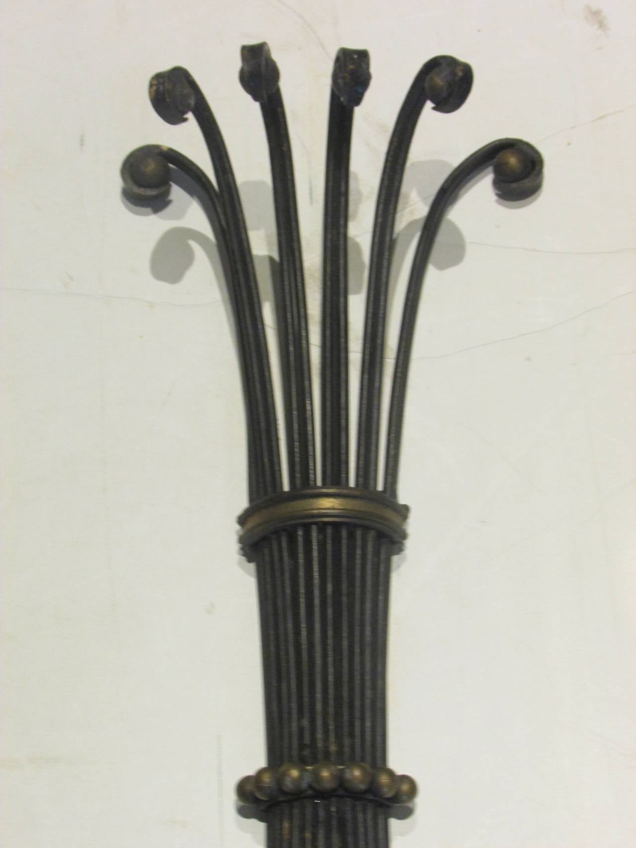 Painted Sculptural Iron Wall Shelf in the style of Jean Royere