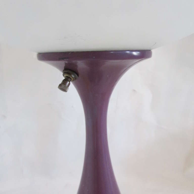 Mid-Century Modern Purple Laurel Mushroom Lamp