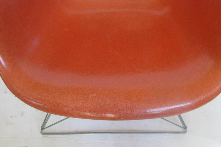 Eames Red Orange LAR Chair with Cats Cradle Base 2