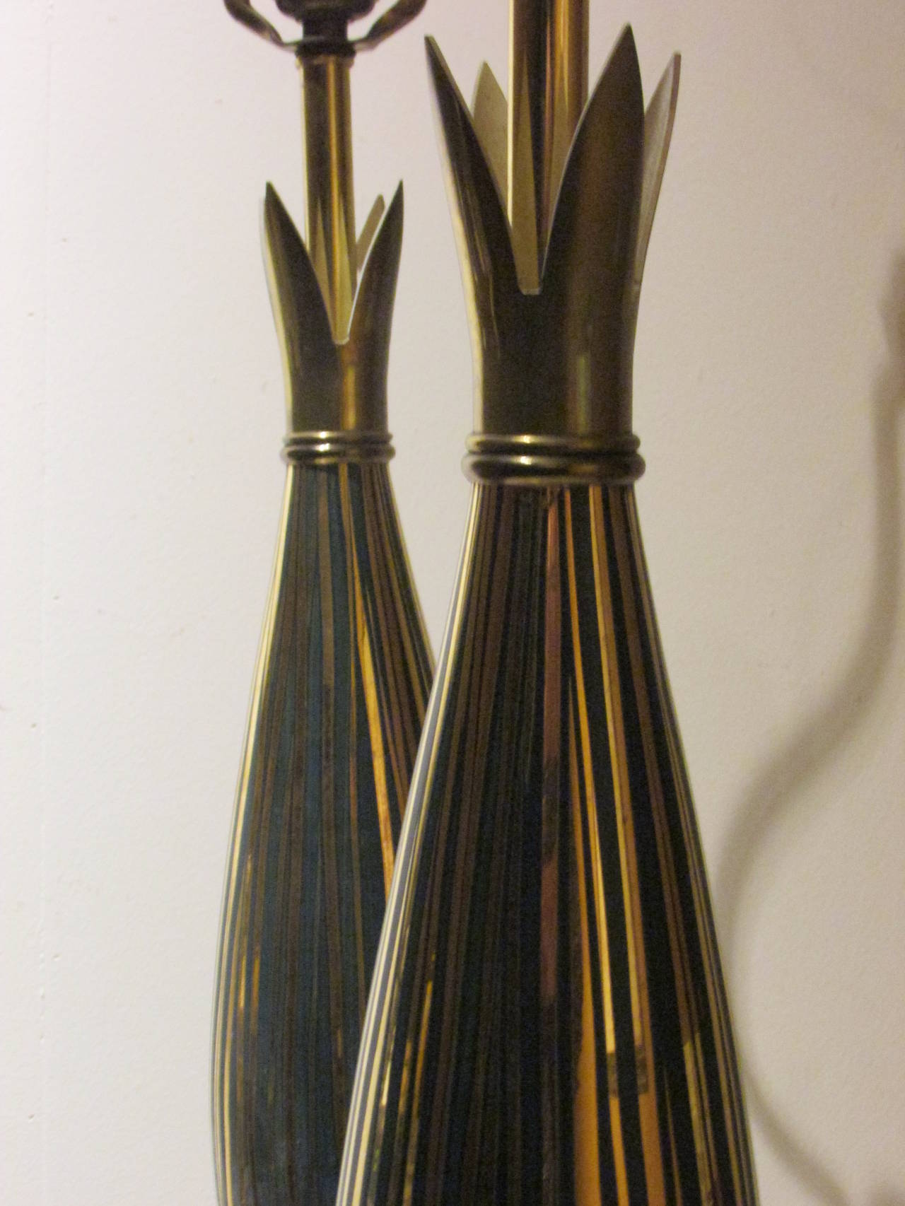 Pair of Gio Ponti style Table Lamps In Good Condition In Rochester, NY