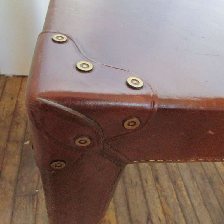American Leather & Brass Center Table By Ralph Lauren