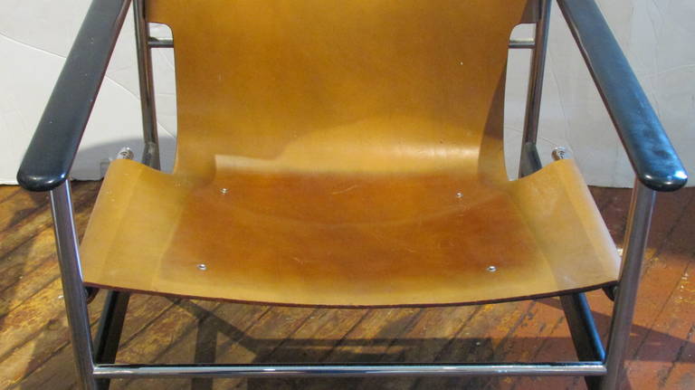 Charles Pollock Leather Sling Chairs for Knoll In Good Condition In Rochester, NY