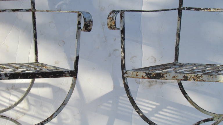 1940s Neoclassical Wrought Iron Garden Chairs 6