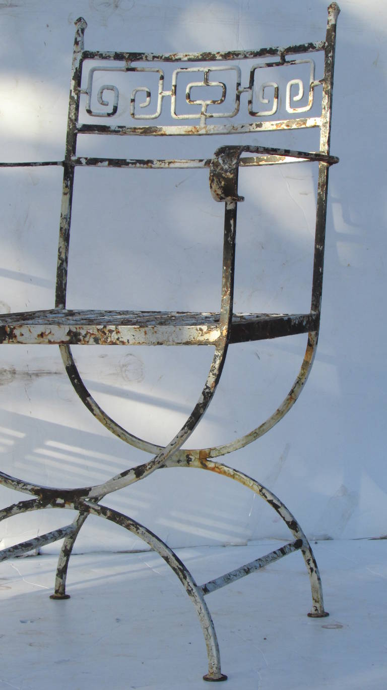 1940s Neoclassical Wrought Iron Garden Chairs 3