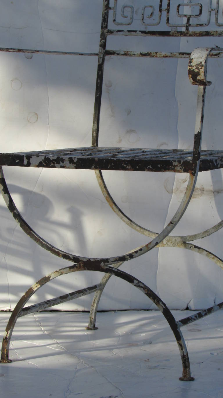 1940s Neoclassical Wrought Iron Garden Chairs 5