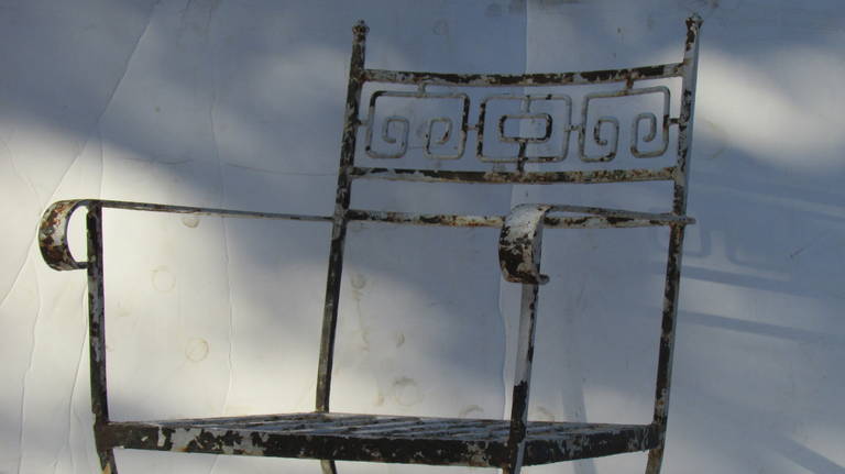 1940s Neoclassical Wrought Iron Garden Chairs 4