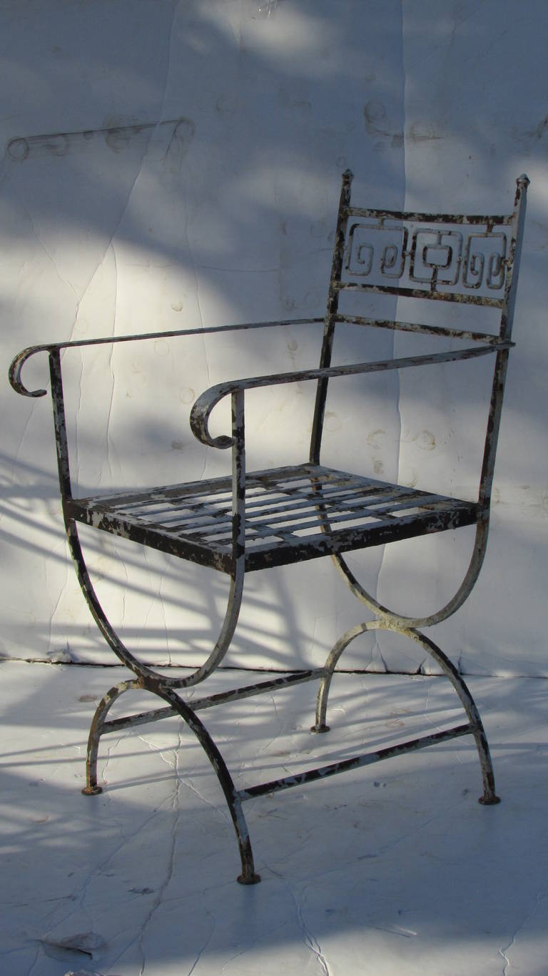 1940s Neoclassical Wrought Iron Garden Chairs 2