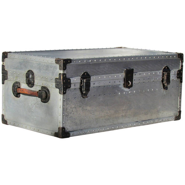 Industrial Riveted Aluminum Trunk at 1stDibs industrial trunk